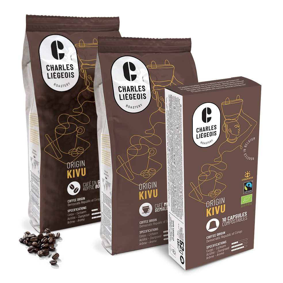 assortiment biologische fairtrade koffie uit Kivu